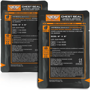 Occlusive Non-Vented Chest Seal (2 Pack)