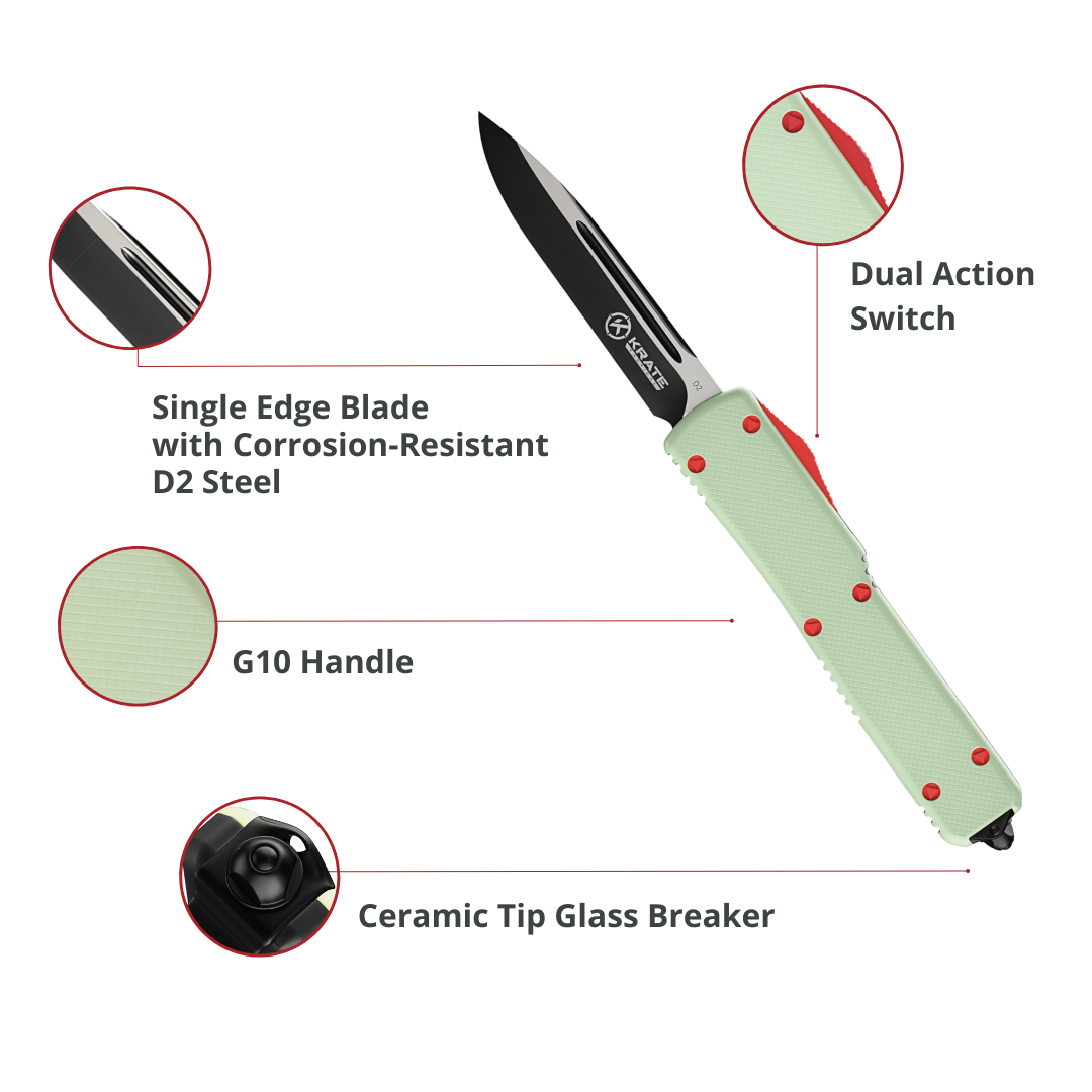 Jade G10 otf krate tactical knife